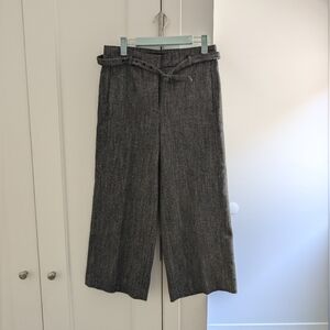 Ann Taylor Herringbone Wide Leg Crop